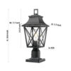Outdoor Post Light, Black Pole Lantern Lighting Fixture with Pier Mount Base Hard Wired, Outdoor Column Lights Exterior Lamp Post Lantern with Glass for Garden Yard Patio Path (2 pack)