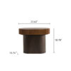 Handcraft Round Nesting Coffee Table Set of 2, - Chic Wave Stripe Edge, Modern Stylish Wooden Circle Fluted Center Table for Living Room