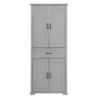 Bathroom Storage Cabinet with Doors and Drawer, Multiple Storage Space, Adjustable Shelf, Grey (Old Sku:WF308204AAE)