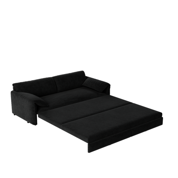 66" Queen Pull Out Sofa Bed, 3-in-1 Convertible Sleeper Sofa with Side Storage,Multi-Functional Velvet Loveseat Bed for Living Room,Bedroom,Apartment,Office.(Old Sku:W1885P154638/W1885P214784)