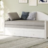 Twin Size Wood Daybed Extended Bed with Storage Drawers Wooden Sofa Bed for Living Room Guest Room, White