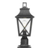 Outdoor Post Light, Black Pole Lantern Lighting Fixture with Pier Mount Base Hard Wired, Outdoor Column Lights Exterior Lamp Post Lantern with Glass for Garden Yard Patio Path (2 pack)