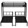 Twin over Twin & Twin Bunk Beds for 3, Twin XL over Twin & Twin Bunk Bed Metal Triple Bunk Bed, Black