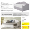 Twin Size Wood Daybed Extended Bed with Storage Drawers Wooden Sofa Bed for Living Room Guest Room, White