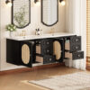 30" Bathroom Vanity with Ceramic Sink, Mid-Century Bathroom Vanity Cabinet with 2 Drawers, Bathroom Vanities Cabinet with Large Storage Space
