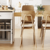 K&K 82.7 inch Kitchen Island with Extendable Dining Table for 4-6 Person,Two-tone Kitchen Table with Double-sized Storage, Power Outlet, Kitchen island with Storage 2 Drawers 2 Side Open Shelves,White