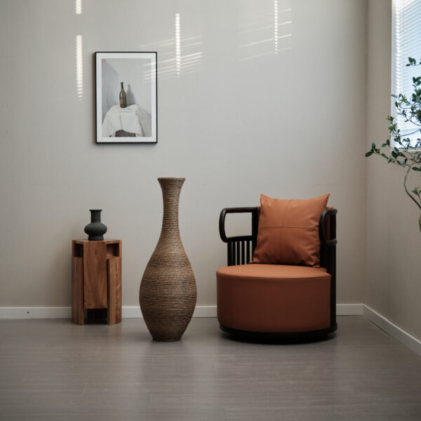 29b373883c2f4f4bb1b3210cf376ef05_0a740b05915a3fa4bb3e19d3b67cb78d 39-inch Tall Artificial Rattan Floor Vase in Elegant Beige - Statement Piece for Living Room Decor, Entryway, or Hallway - Versatile Home Accent for Dried or Silk Floral Arrangements