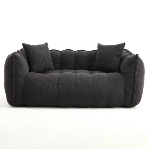 Soft beanbag chair with high resilience foam core for two people. The comfortable square recliner sofa is ideal for family members and friends engaged in games, reading, watching TV
