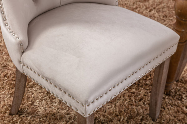 2a1a39e75b234d658c145da4c67add19_20220618_7fb3f9b58eec82cd3e70e3c6fcfc08c9 Nikki Collection Modern, High-end Tufted Solid Wood Contemporary Velvet Upholstered Dining Chair with Wood Legs Nailhead Trim 2-Pcs Set,Beige, SW2001BG
