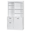 Bathroom Storage Cabinet with Tilt-Out Hamper, 70.9'' Tall Free Standing Organizer with Drawers & Adjustable Shelves, MDF Linen Tower with Steel Handles, White Finish