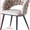 white Modern chair(set of 2 ) with golden color iron tube legs,  soft cushions and comfortable backrest, suitable for dining room, living room, cafe,hairball back