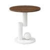 Luxury Nesting Coffee Table Set of 2,  Tables with Storage for Living Room, Oval and Round Table Set, White Center Table, Cocktail Table, Side Table,  Large 47.24'', Small 19.69''
