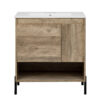 30" Modern Wood Fixture Bathroom Vanity, Bathroom Cabinet with Sliding Drawer, Bathroom Storage Cabinet with Ceramic Basin Sink Top, Single Bathroom Vanities Cabinet with Doors and Open Shelf