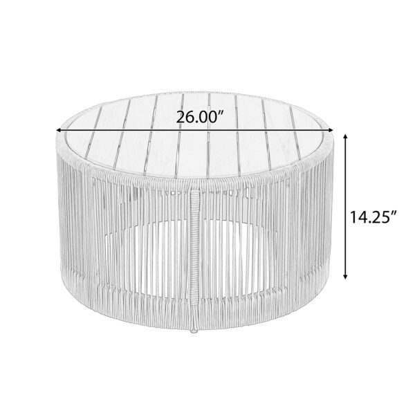 2d556ccb6b334621b1bf1c7fb77a7da2_d4508216480a095d5ecf55ed9ecadc94 Rustic Industrial Table Set of 2,Coffee Table & Side Table with Woven Rope Design, Modern Functionality Stylish Table Set for Living Room and Home Decor-Rope Beige