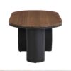Luxury Industrial Oval Coffee Table, 47.24'' Coffee Table with Storage Drawer, Black Metal Center Table for Living Room