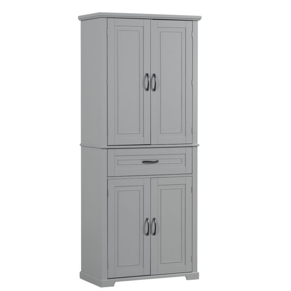 Bathroom Storage Cabinet with Doors and Drawer, Multiple Storage Space, Adjustable Shelf, Grey (Old Sku:WF308204AAE)