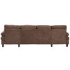 U-shaped Sectional Sofa 103.5" Chenille Fabric Couch with Dual Chaise Lounges, Storage Pockets and Armrest Pillows for Living Room, Brown