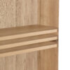 Bathroom Wall Cabinet with Double - Door, Bottom Shelf, Wavy - Patterned Doors, Adjustable Inner Shelf, Easy Installation, White & Natural Wood