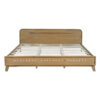 PINE SOLID WOOD KING SIZE BED, SOLID AND STABLE, NO BOX SPRING NEEDED, RUSTIC YELLOW COLOR