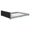Queen Size & Twin XL Size Upholstered Platform Bed, Mother & Child Bed, PU Leather, Gray