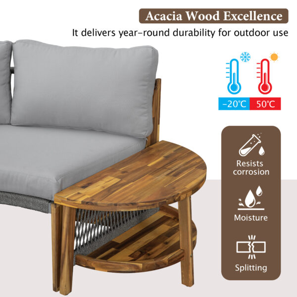 U_STYLE 6 - Person Outdoor Seating Group with Cushions and A Coffee Table(old sku:WY000379AAE)