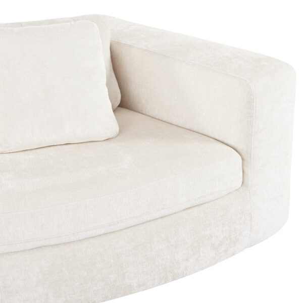 U_Style 115.7" Pure Foam Modular Sofa, 2-Piece Set with 5 Cushions, 4-Seater, Chenille Jacquard Fabric, Curved Design, No Assembly Required, Soft Upholstered Sofa for Living Room & Bedroom