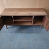 43.31 inch TV Stand, Mid-Century Modern TV Stand for 32/45 inch TV, Entertainment Center with Storage, Media Console Table for Living Room and Bedroom, Walnut