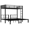Twin over Twin & Twin Bunk Beds for 3, Twin XL over Twin & Twin Bunk Bed Metal Triple Bunk Bed, Black