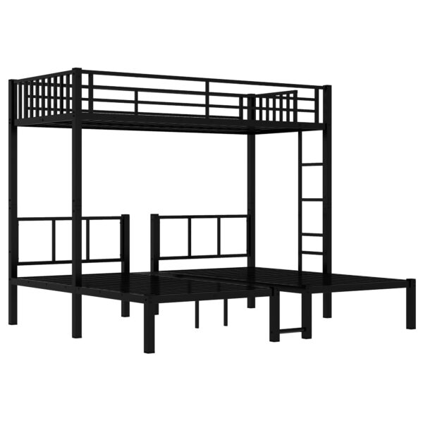 Twin over Twin & Twin Bunk Beds for 3, Twin XL over Twin & Twin Bunk Bed Metal Triple Bunk Bed, Black