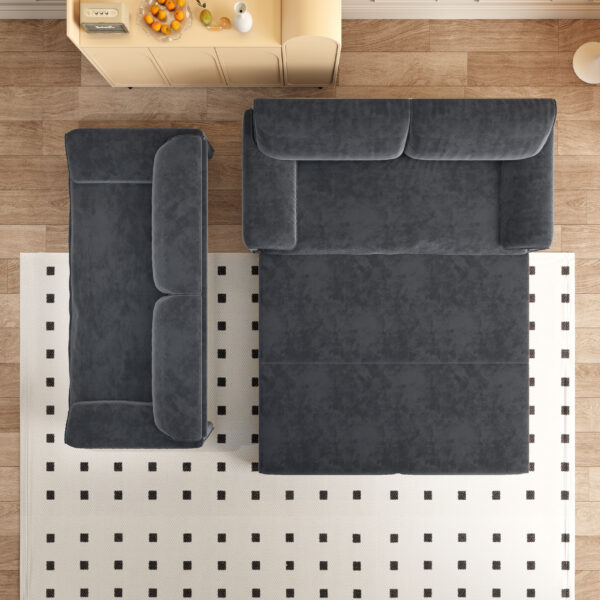 66" Queen Pull Out Sofa Bed, 3-in-1 Convertible Sleeper Sofa with Side Storage,Multi-Functional Velvet Loveseat Bed for Living Room,Bedroom,Apartment,Office.(Old Sku:W1885P154639/W1885P214785)