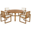 5-Piece Outdoor Patio Dining Set Acacia Wood Outdoor Dining Set Patio Furniture Set with Four  Armchairs and a Table for Garden, Balcony, Backyard, Beige
