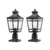 Large Outdoor Post Lights Lamp Post Light Fixture, 18.1inch Waterproof Aluminum Post Lamp with Clear Glass, Fence Post Deck Lighting for Garden, Patio, Pathway (2 pack)