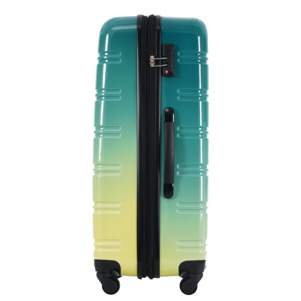Hardshell Luggage Sets 3 Piece Gradient Color Expandable Suitcase with Spinner Wheels and TSA Lock Lightweight 20" 24" 28" Available,Green+Yellow