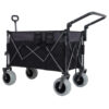 Multi-Functional Push-Pull Folding Wagon Cart with Rotating Handle & 9"x4" Beach Tires for Camping & Beach –300L XL Heavy-Duty, Large Capacity for Transport, Groceries, and Outdoor Use
