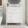 30'' Bathroom Vanity with Top Sink, Modern Bathroom Storage Cabinet with 2 Drawers and a Tip-out Drawer, Single Sink Bathroom Vanity