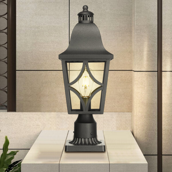 Outdoor Post Lights Lamp Post Light Fixture, Waterproof Aluminum Housing with Glass, Fence Post Deck Lighting for Garden, Patio, Pathway (1 pack)