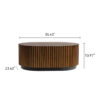 Handcraft Round Nesting Coffee Table Set of 2, - Chic Wave Stripe Edge, Modern Stylish Wooden Circle Fluted Center Table for Living Room