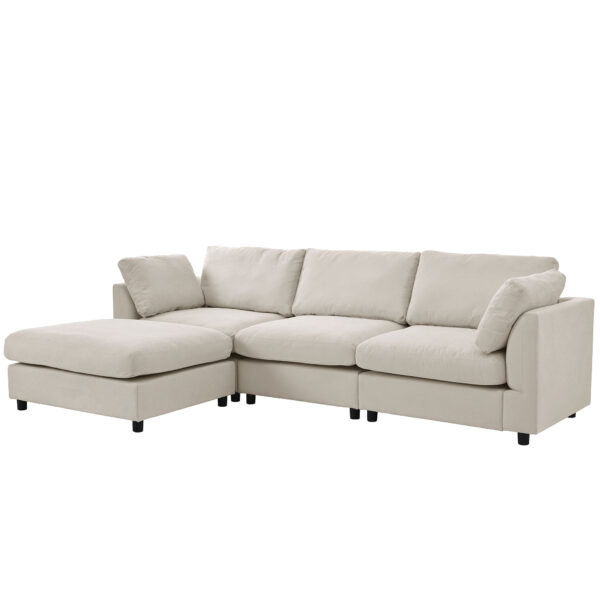 U_STYLE Upholstery Convertible Sectional Sofa, L Shaped Couch with Reversible Chaise