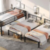 Twin over Twin & Twin Bunk Beds for 3, Twin XL over Twin & Twin Bunk Bed Metal Triple Bunk Bed, Black