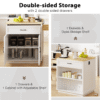 K&K 82.7 inch Kitchen Island with Extendable Dining Table for 4-6 Person,Two-tone Kitchen Table with Double-sized Storage, Power Outlet, Kitchen island with Storage 2 Drawers 2 Side Open Shelves,White