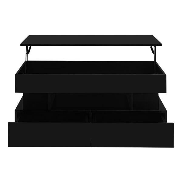 U-Can Lift-Top Coffee Table with 2 Drawers, Modern Coffee Table with Adequate Hidden Compartment, Multi-Functional Lift-Top Coffee Table with High-Gloss Finish for Living Room