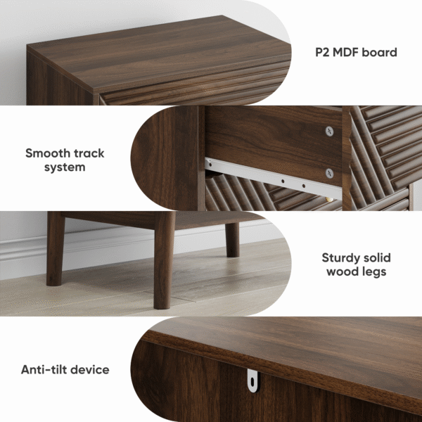 4 drawer dresser, modern wardrobe dresser chest of drawers, wooden storage storage cabinet, dresser storage cabinet, suitable for living room, bedroom, corridor (walnut )