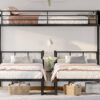 Twin over Twin & Twin Bunk Beds for 3, Twin XL over Twin & Twin Bunk Bed Metal Triple Bunk Bed, Black
