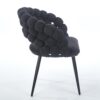 Black Modern chair(set of 2 ) with golden color iron tube legs,  soft cushions and comfortable backrest, suitable for dining room, living room, cafe,hairball back