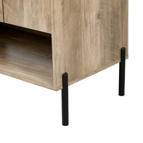 30" Modern Wood Fixture Bathroom Vanity, Bathroom Cabinet with Sliding Drawer, Bathroom Storage Cabinet with Ceramic Basin Sink Top, Single Bathroom Vanities Cabinet with Doors and Open Shelf