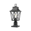 Outdoor Post Light, Black Pole Lantern Lighting Fixture with Pier Mount Base Hard Wired, Outdoor Column Lights Exterior Lamp Post Lantern with Glass for Garden Yard Patio Path (1 pack)