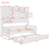 Twin Size Wooden Daybed With Twin Size Trundle, and All-in-One Cabinet and Shelf, White