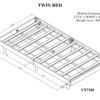 Modern Design Twin Size Floating Platform Bed Frame for Walnut Color