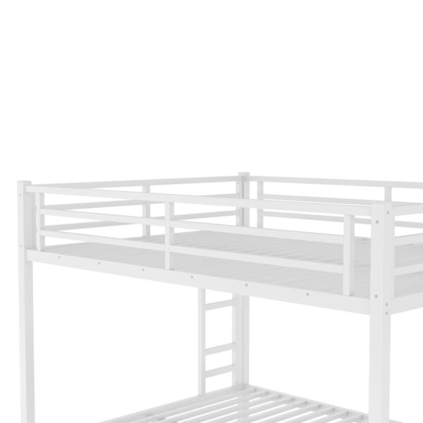 Metal Queen over Queen Bunk Bed for Teens and Adults,Space-Saving/Noise Reduced/No Box Spring Needed,White