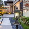 Large Outdoor Post Lights Lamp Post Light Fixture, 18.1inch Waterproof Aluminum Post Lamp with Clear Glass, Fence Post Deck Lighting for Garden, Patio, Pathway (2 pack)